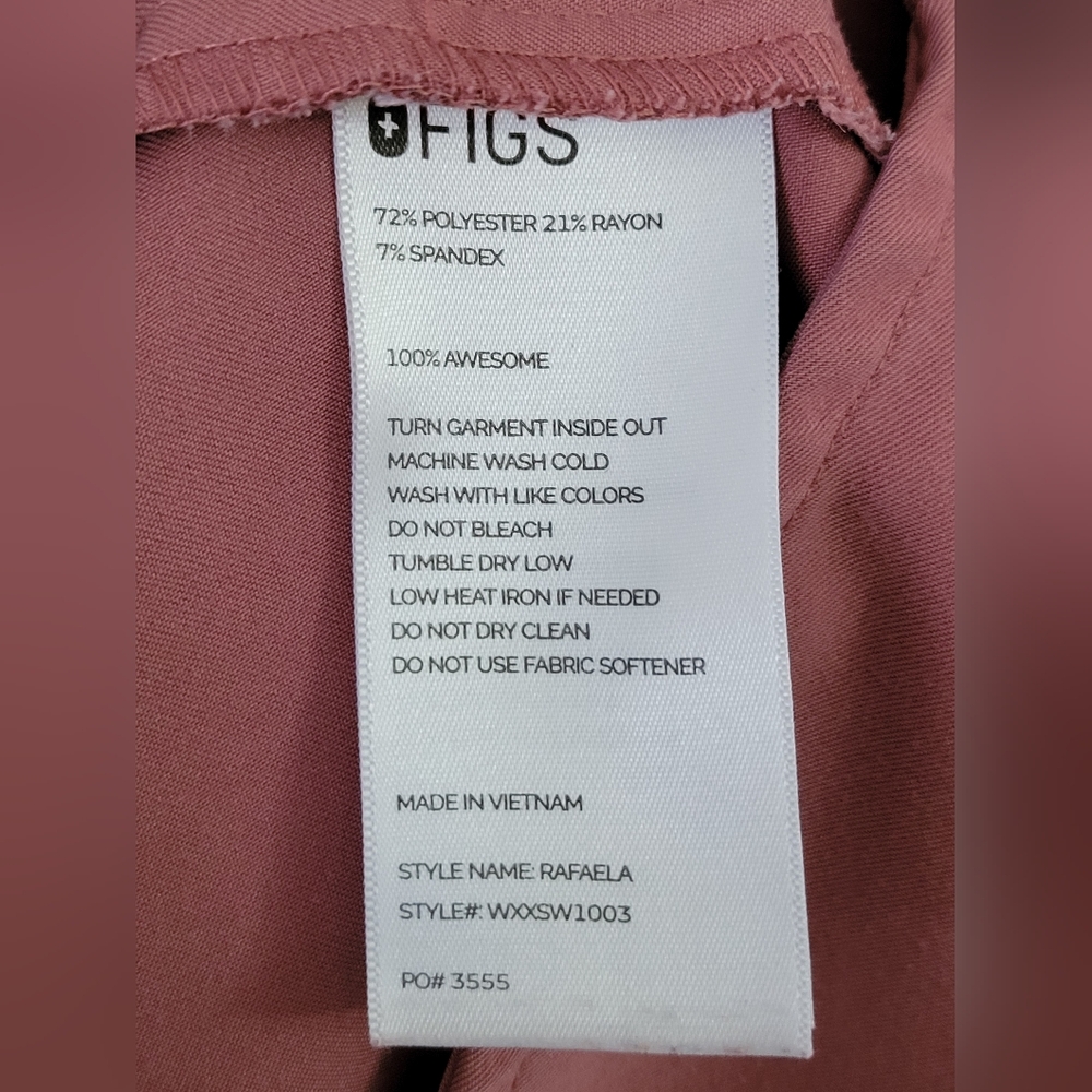 FIGS Scrubs Set Rafeala Oversized Top Kade Pants Mauve Size Medium Petite - Picture 7 of 12